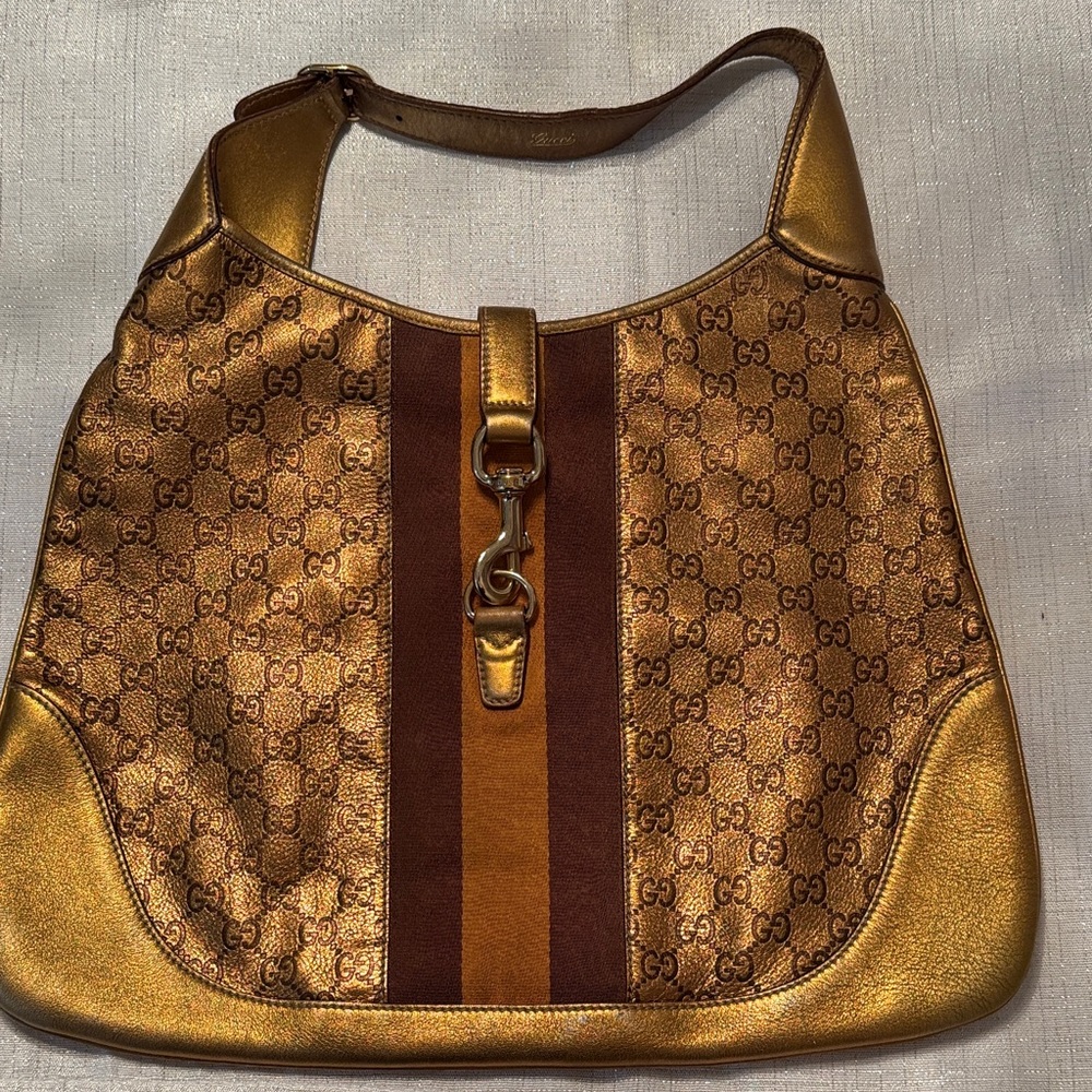 Gucci Hobo Bag in Gold and Brown